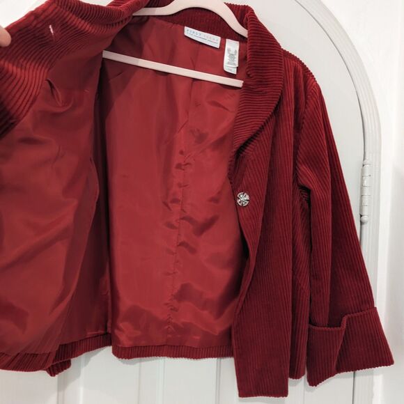 VINTAGE 80s/early 90s First Issue Liz Claiborne Swing Coat RhinestoneButton SzXL - Picture 5 of 6